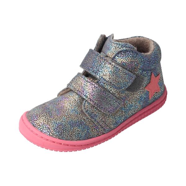 CHAMELIION Halbschuh glitter grey velours fleecewool Klettverschluss Weite/M 23