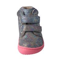 CHAMELIION Halbschuh glitter grey velours fleecewool Klettverschluss Weite/M 23
