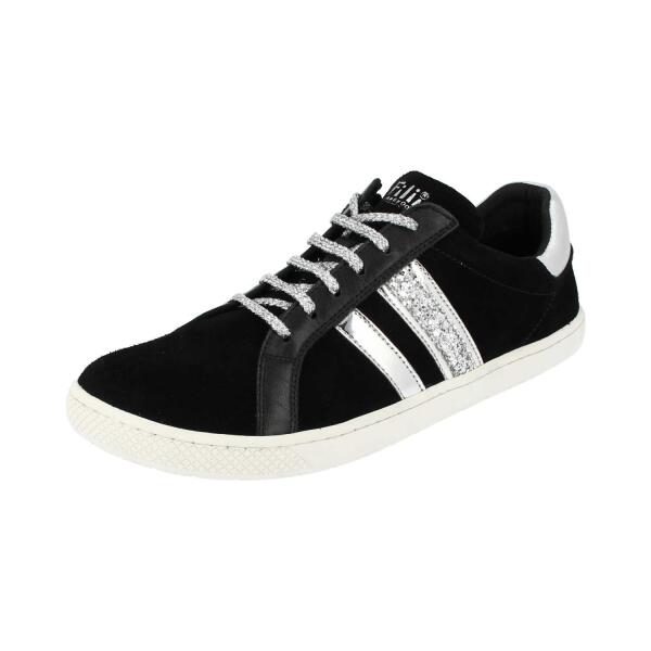 TOPMODELL Sneaker black Velours leather zipper Weite M
